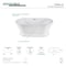 Aqua Eden Pedestal Bathtubs, 65.75 L, 30.5 W, White, Acrylic VTDE663124 - alternate 6